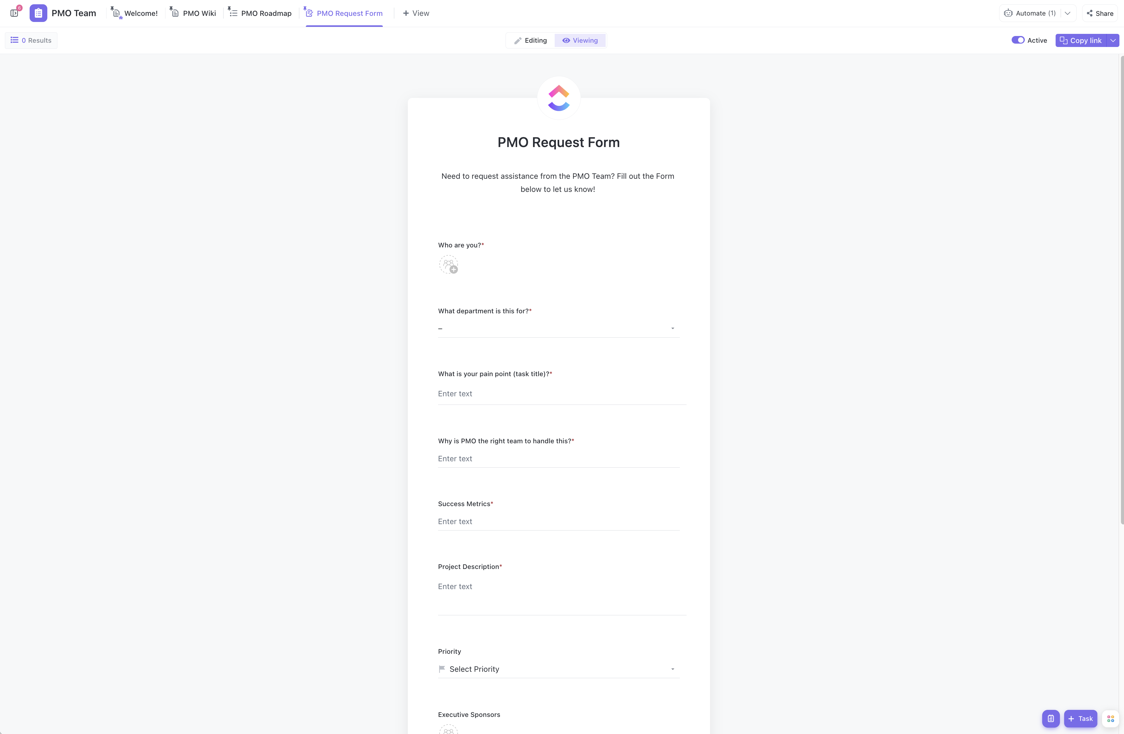 Project Management Template By Clickup邃